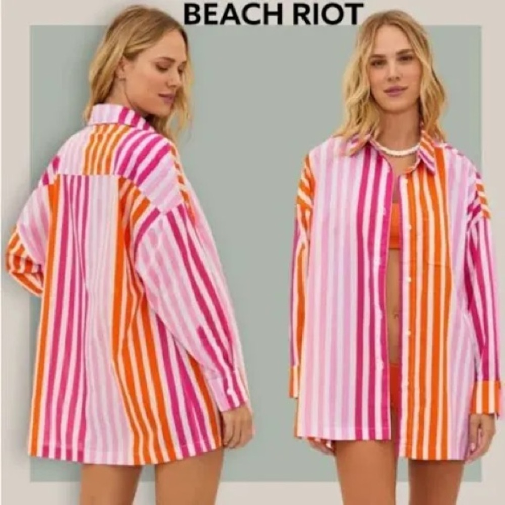 NWT Beach Riot Alexa Sunset Stripes Top/Swimsuit Coverup PLUS SIZE